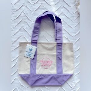 Trader Joe’s Mini Pastel Canvas Tote Bag - purple
